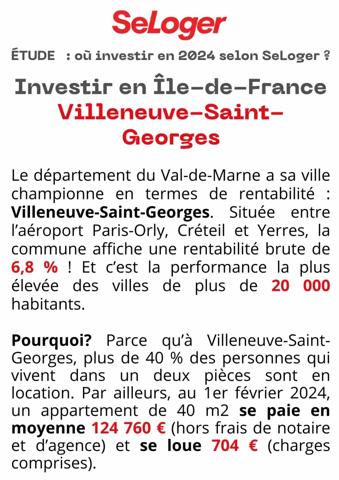 Vente                                                      Appartement
                        
                     2 pièces                      30 m2                     à Villeneuve-Saint-Georges