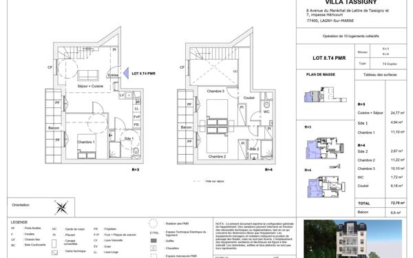 Appartement à vendre    4 pièces • 72,70 m2 Lagny-sur-Marne