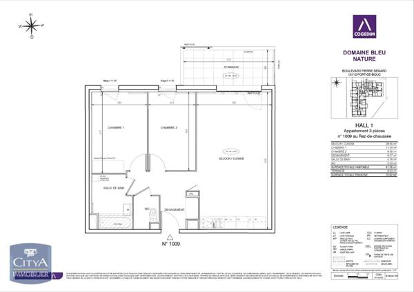 Appartement à louer 3 pièces 61.79m²