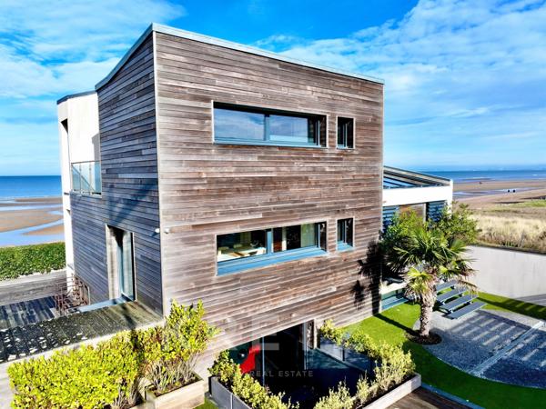 Villa d'architecte design sur la plage - Villers sur Mer - Terrasse Jardin