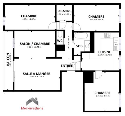 5 pièces 81 m²