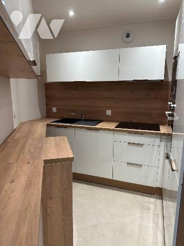 Appartement deux pièces en rez-de-chaussée comprenant : entrée avec couloir et placards, salle ...