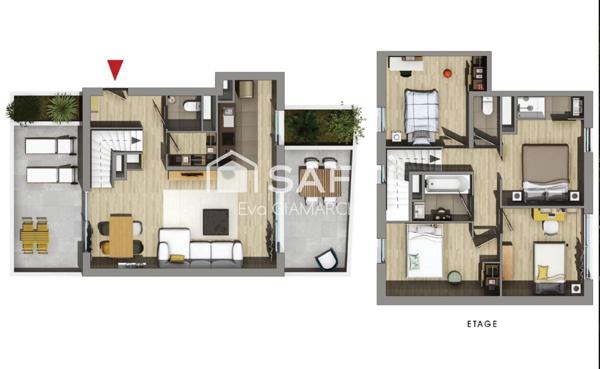 T5 duplex avec accès aux rooftops. La Pompignane.