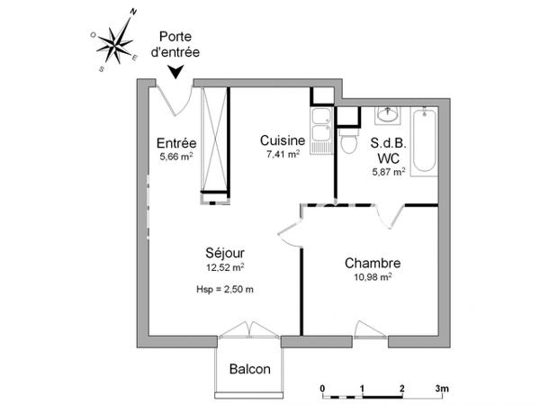 Location Appartement 2 pièces 42.44 m² - 20 BOULEVARD ANDRE SIEGFRIED Mont-saint-aignan 76130