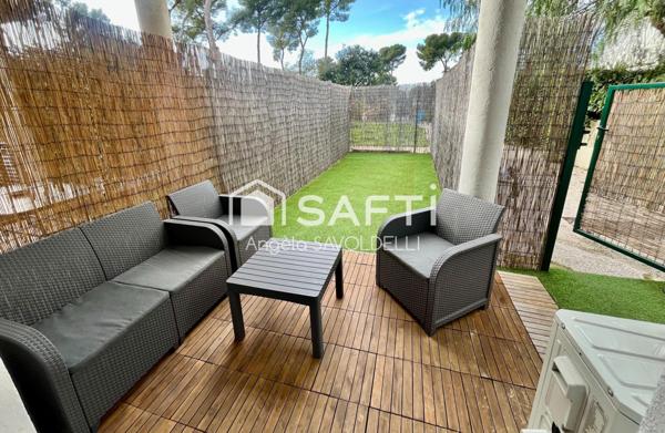 T2 rénové en rez-de-jardin au cœur de la pinède