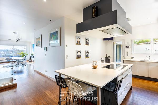 Maison contemporaine avec vue sur la Seine et piscine intérieure