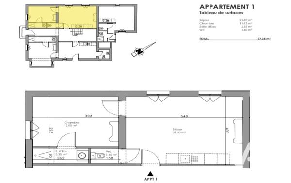Appartement à vendre 2 pièces 37,38 m² Mont-de-Marsan