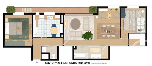 Appartement à vendre  4 pièces - 76,43 m2 PARIS - 75015