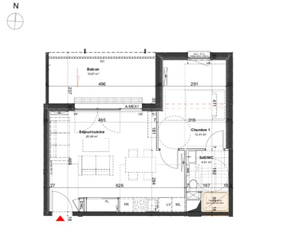 appartement à vendre 2 pièces VILLERS LES NANCY (54)