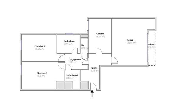 Appartement à vendre    3 pièces • 73,49 m2 Montrouge