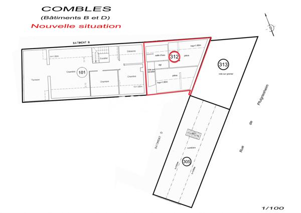 3%.COM - EXCLUSIVITÉ à LAMPERTHEIM, F3 en duplex de 65m², 1 grand garage. Lampertheim (67450)