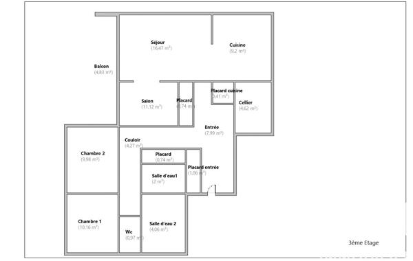 Appartement à vendre 4 pièces 83 m² Chilly-Mazarin