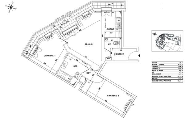 Appartement à vendre 3 pièces 62 m² La Garenne-Colombes