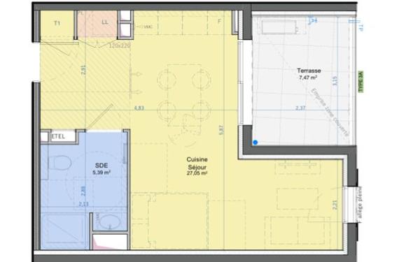 Appartement à vendre    1 pièce • 32,44 m2 Narbonne