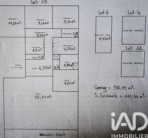 Appartement à vendre 4 pièces 98,19 m² Nantes