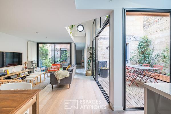 Loft en rez-de-chaussée avec terrasse et grand garage