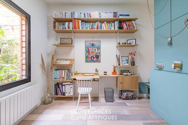 Loft en rez-de-chaussée avec terrasse et grand garage