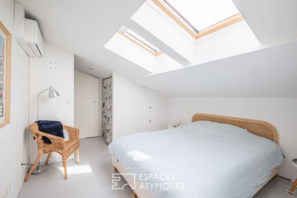 Loft en rez-de-chaussée avec terrasse et grand garage