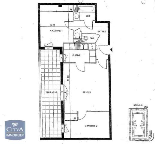 Vente appartement 3 pièces de 61.7m²