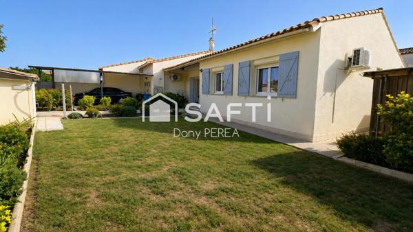 ? SAINT-LAURENT-D’AIGOUZE — Maison de plain-pied 100 m², 3 chambres, jardin et garage.
