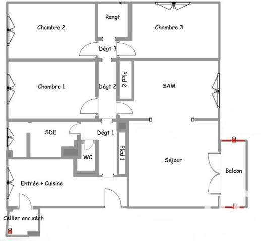 Appartement à vendre 5 pièces 78 m² Saint-Fargeau-Ponthierry