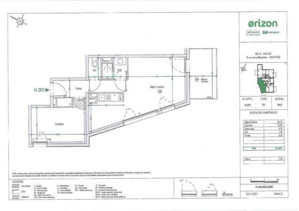 Appartement 2 pièces - 44300 Nantes