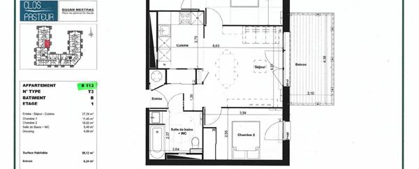 Appartement à vendre    2 pièces • 59 m2 Gujan-Mestras