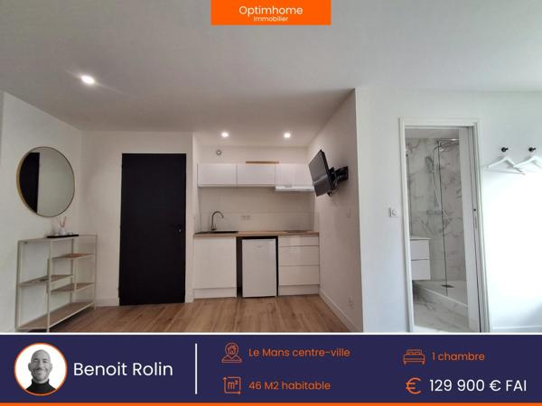 Appartement T2 de 46 m² à vendre – Centre-ville du Mans – Entièrement rénové – Prestations haut de gamme