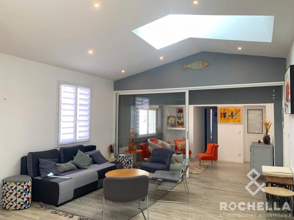 Maison de plain-pied de 150m2, 4 chambres, un bureau, jardin, garage à Chatelaillon-plage.