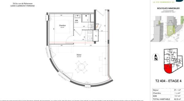Appartement à vendre 2 pièces 42 m² Clermont-Ferrand