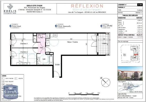 Appartement à louer 3 pièces 65.23m² Le Luc (83340)