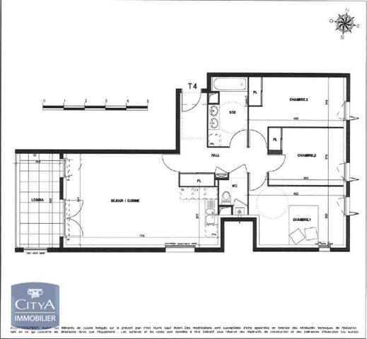 Location appartement Villefranche-sur-Saône (69400) 4 pièces 80.42m²