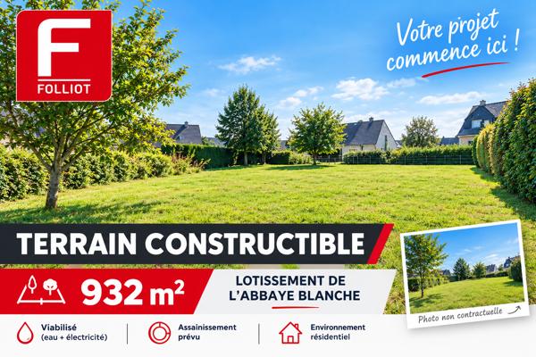 A VENDRE, terrain constructible viabilisé.