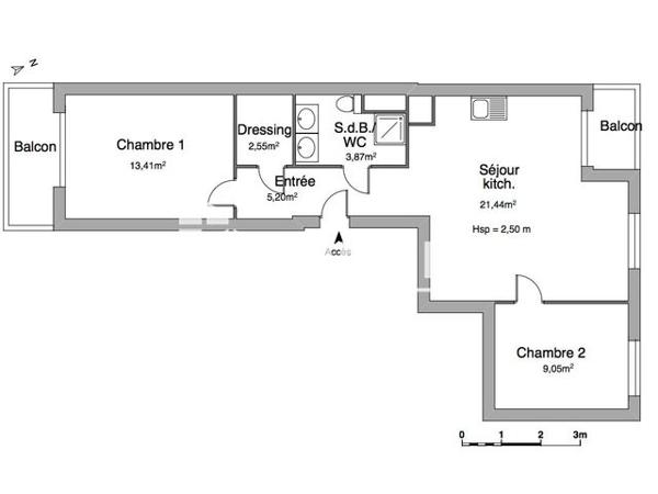 Location Appartement 3 pièces 55.52 m² - 5 RUE RAOUL LESUEUR Nice 06000