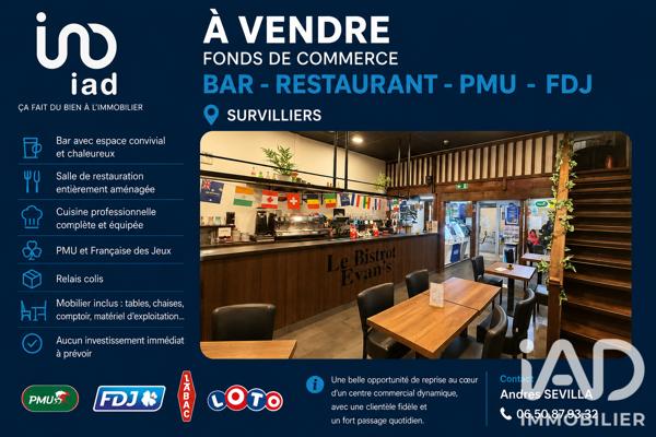 Bar, Brasserie, Tabac à vendre 75 m² Survilliers