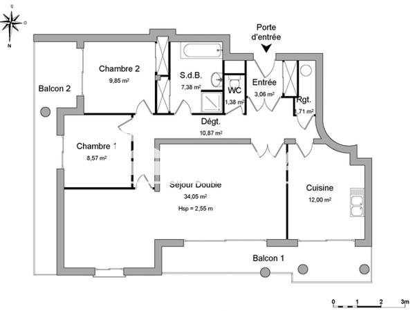 Location Appartement 3 pièces 88.87 m² - 12-14 RUE DUBOS Villenave D'ornon 33140