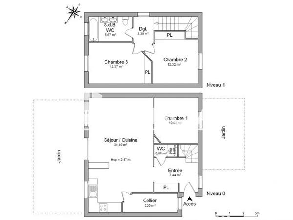Location Maison 4 pièces 92.21 m² - 7 & 7BIS AV GENERAL DE GAULLE Quinsac 33360