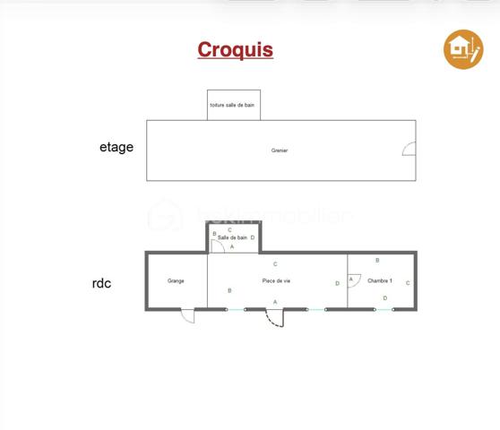 Maison longere de 49 m²