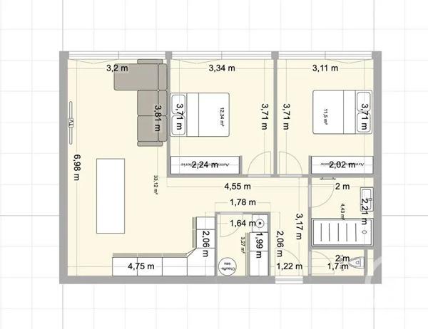 Appartement T3 à vendre  3 pièces - 70 m 2   HAUTS DE BIENNE  - 39