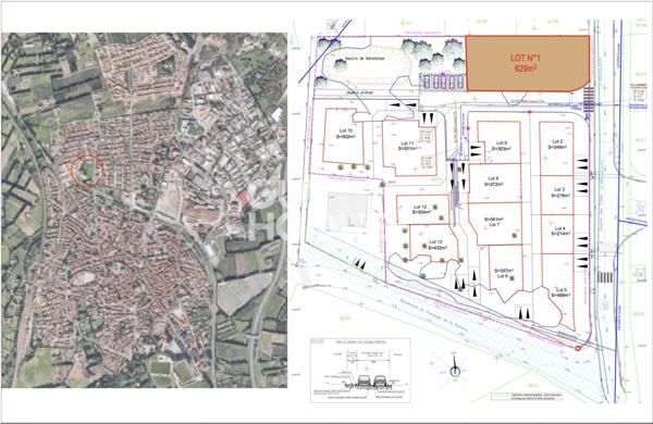 Parcelles de 629 m². Terrains libres de constructeur. Elne.