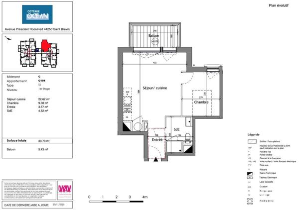Appartement à vendre 2 pièces 40 m² Saint-Brevin-les-Pins