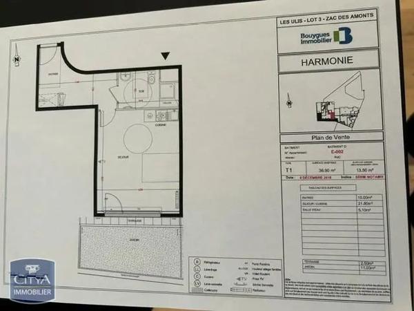 Appartement à louer 1 pièce 36.95m² Les Ulis (91940)