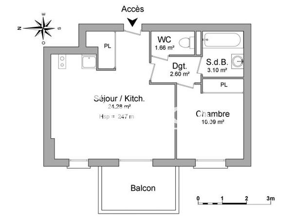 Location Appartement 2 pièces 41.7 m² - LE PRE MAUPASSANT La Riviere Saint Sauveur 14600