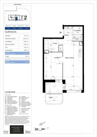 Appartement T2 à vendre  2 pièces - 44,45 m 2   ANNECY  - 74
