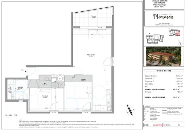 Achat appartement Mandelieu-la-Napoule - 3 pièce(s) - 68 m² - 365 064 €