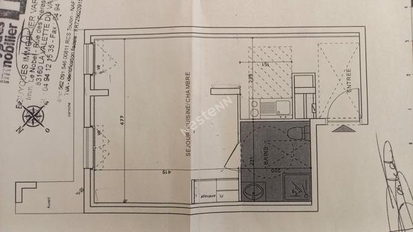 Toulon Font pré Studio de 32 m² avec garage