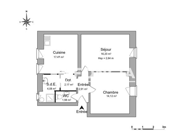 Location Appartement 2 pièces 52.83 m² - 3 RUE VOLTAIRE Bischheim 67800