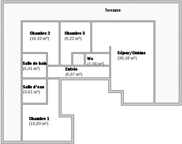 Appartement 4 pièces - 81 m² Exclusivité efficity