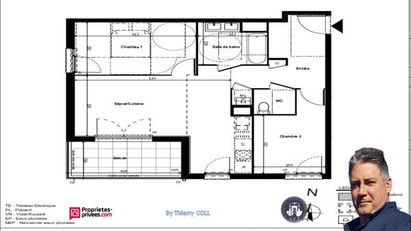 APPARTEMENT T3 RILLIEUX LA PAPE DE 60.79 m2 deuxième étage