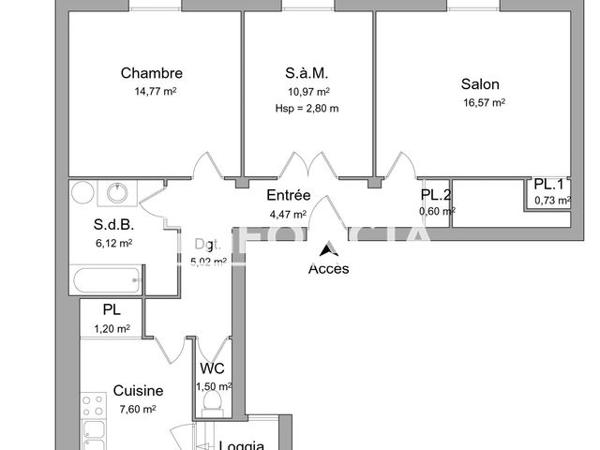 Location Appartement 3 pièces 69.6 m² - 22 RUE D'ABOVILLE Brest 29200